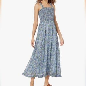 The Drop Womens Jaya Smocked - Bodice Chiffon Maxi Dress Size M NWT
